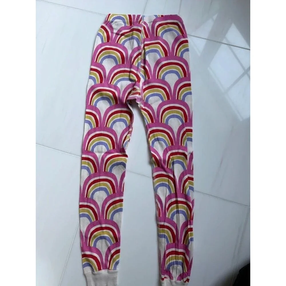Hanna Andersson girls rainbow pajamas long sleeve size 8